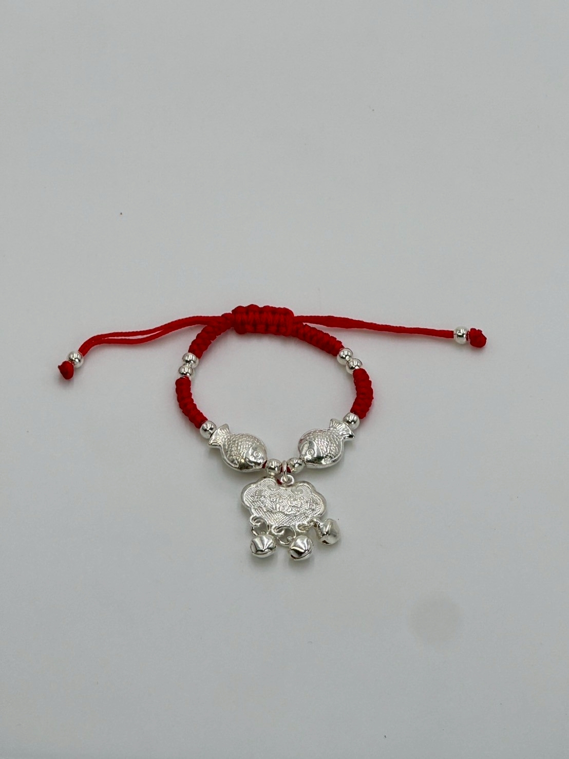 小孩平安銀飾手鍊/大人招財銀飾手鏈