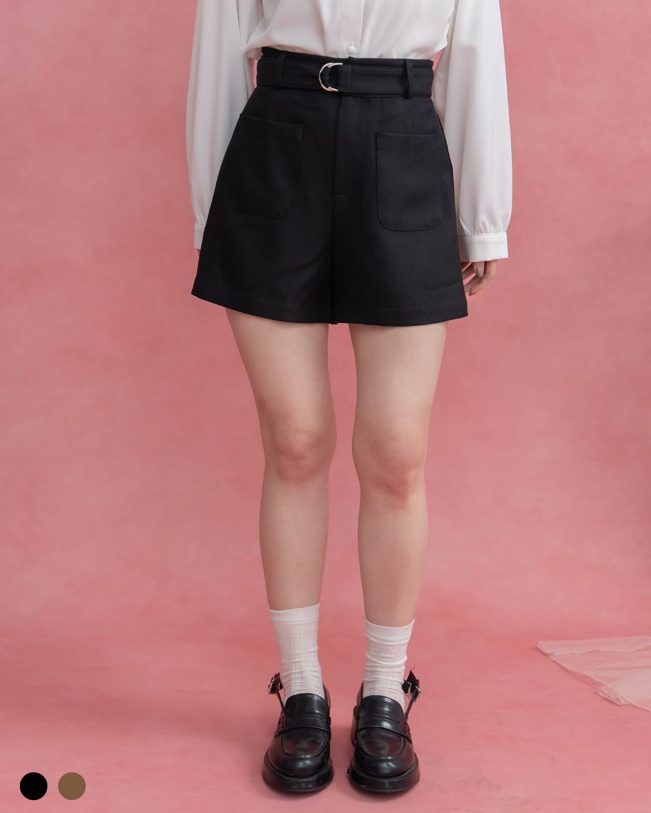 高腰前貼袋A字短褲