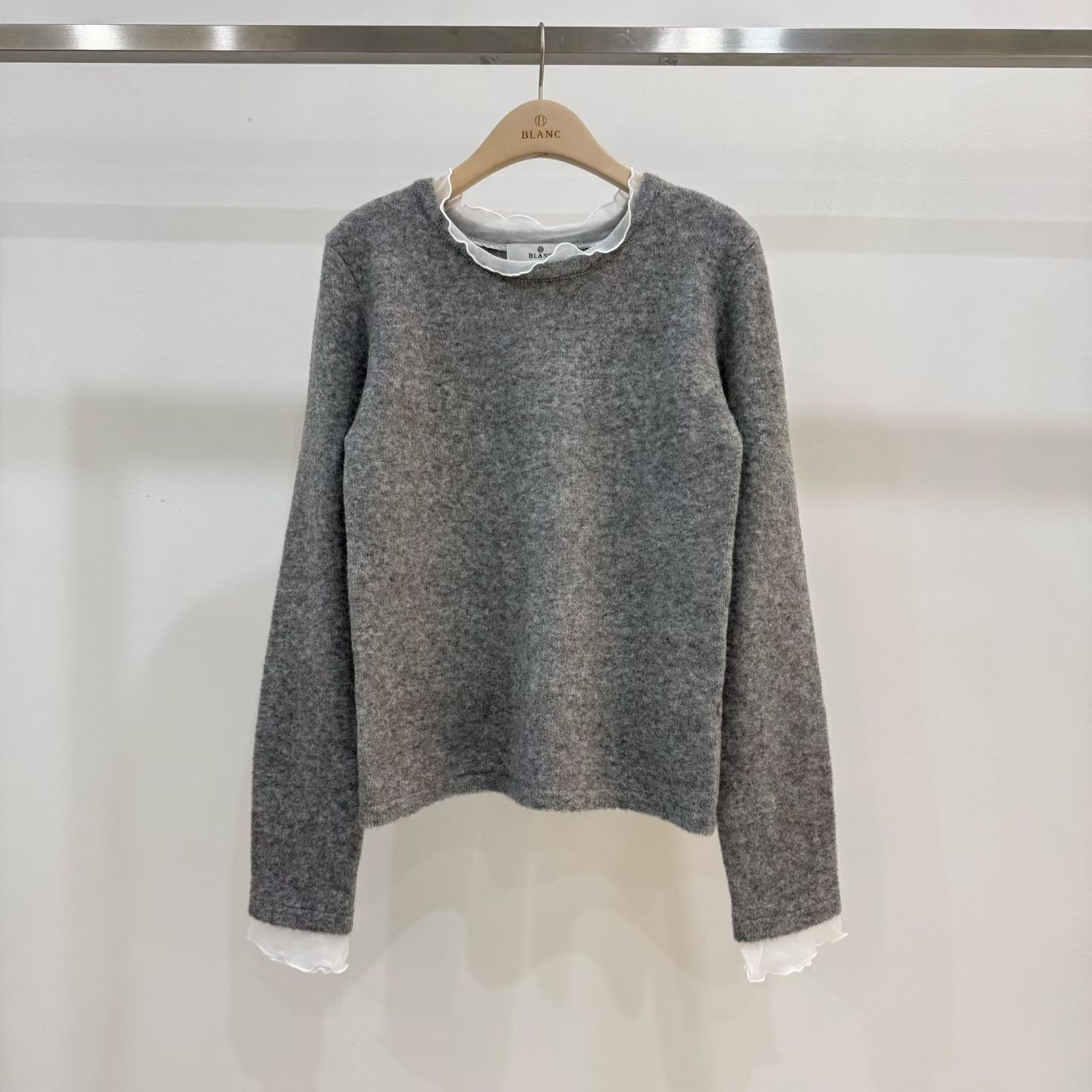 MB5504 紗拼邊針織衫 *特價* (優惠碼同充值購物金不適用)