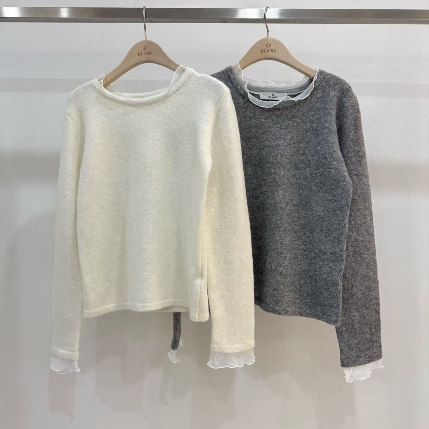 MB5504 紗拼邊針織衫 *特價* (優惠碼同充值購物金不適用)