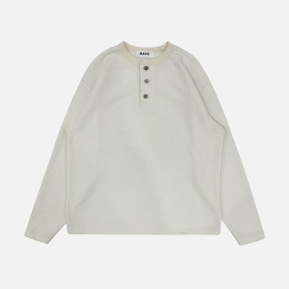 K6鬆餅格排扣Tee