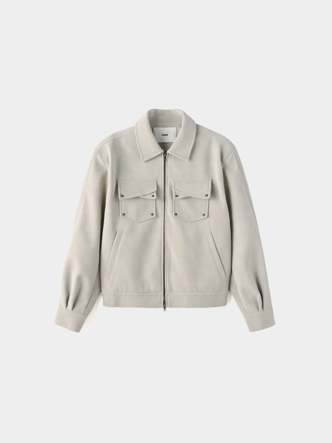 K7坑紋皮革口袋造型夾克