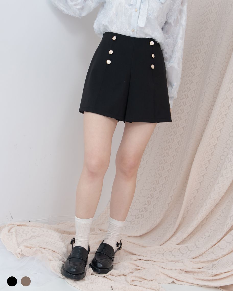 小香風雙排釦A字短褲