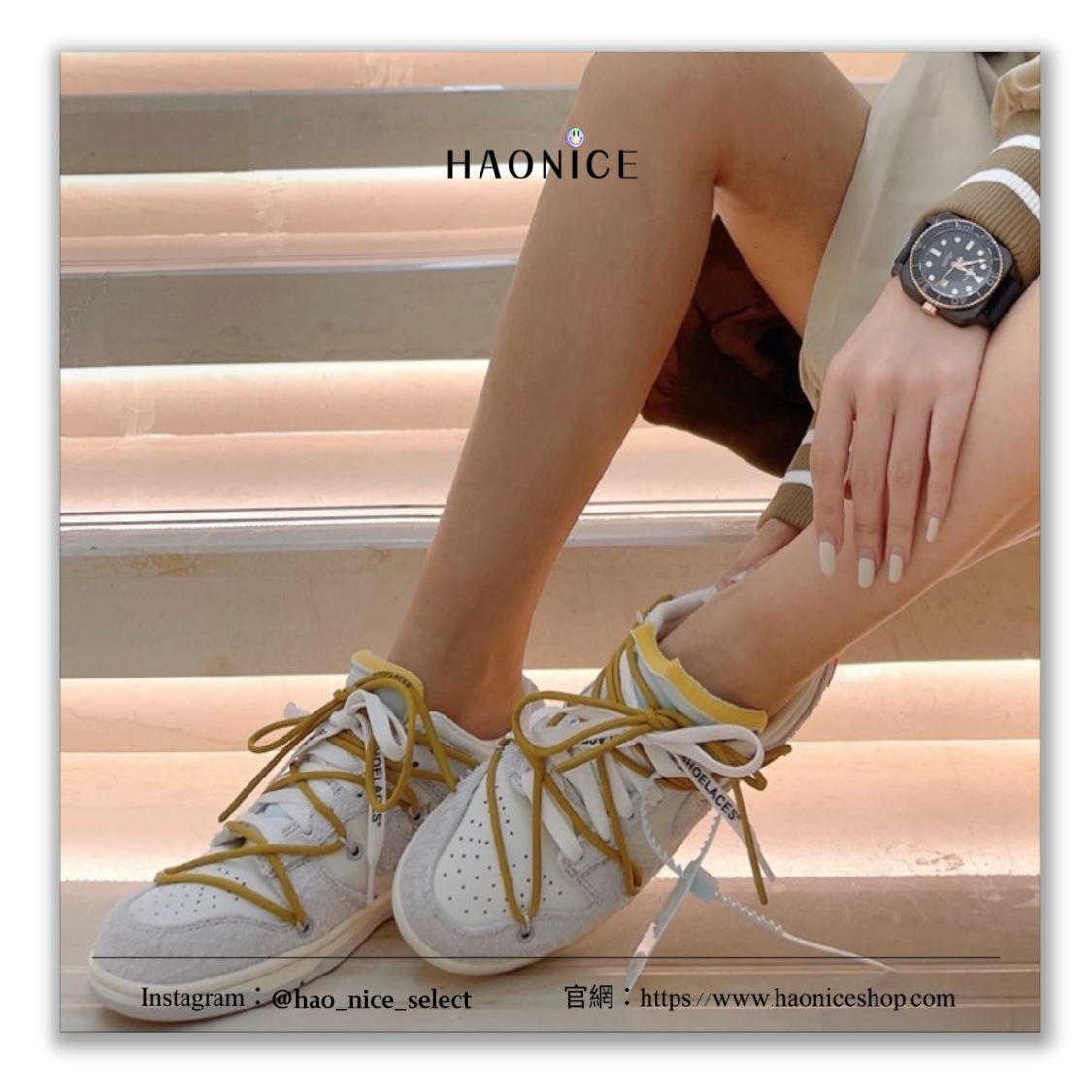 【HAO NICE】100%正品🔥Nike Dunk x Off-White⚡️NO.37 棕色解構鞋帶 灰白 翻毛皮 板鞋 籃球鞋