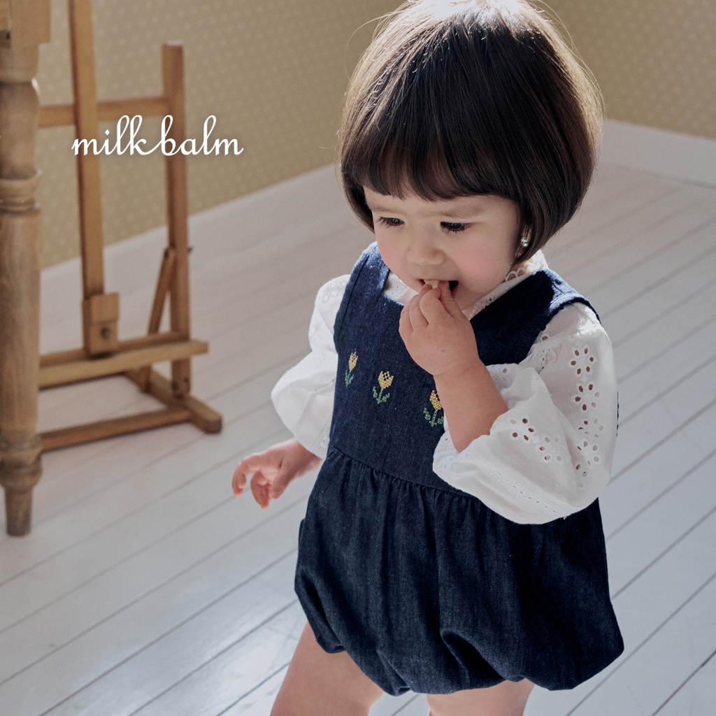 正韓春milkbalm  嫩嬰鬱金香吊帶包屁衣
