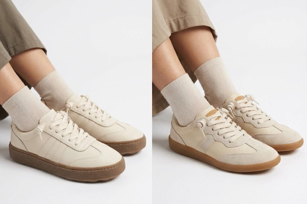 Sanly Joy 兩款真皮德訓鞋比較，寬楦厚底餅乾鞋適合寬腳板，經典艾蜜莉德訓鞋適合一般腳型，皆具備防潑水與久站舒適功能。