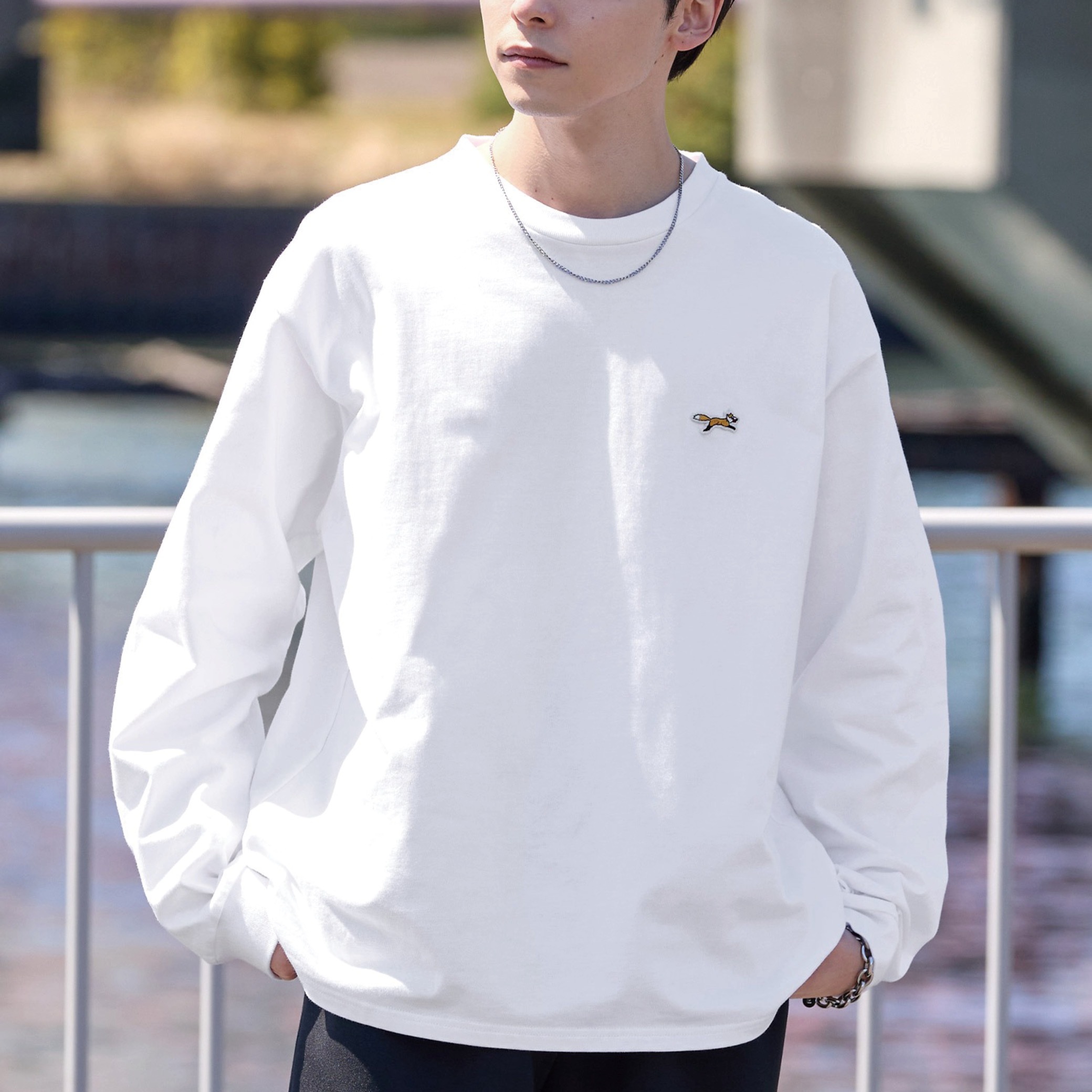 PENNEYS - ペニーズ 別注 THE FOX ロゴ ワンポイントワッペン刺繍オーバーサイズTシャツ