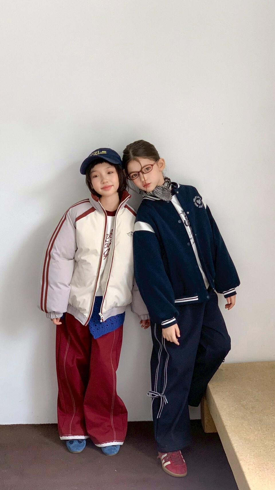 學院風運動加絨棉褲