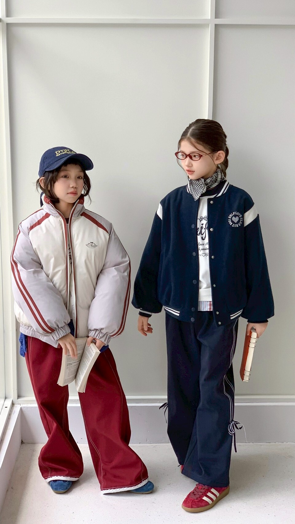 學院風運動加絨棉褲