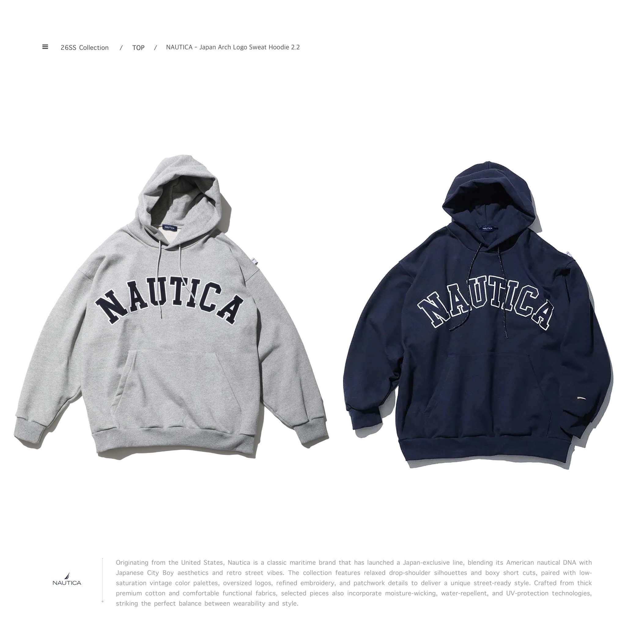 NAUTICA - Japan Arch Logo Sweat Hoodie 2.2