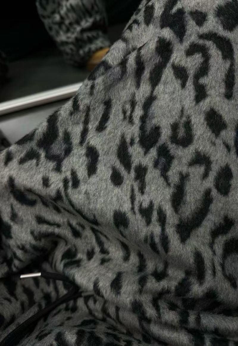 K29  鬆緊絨毛豹紋棉褲