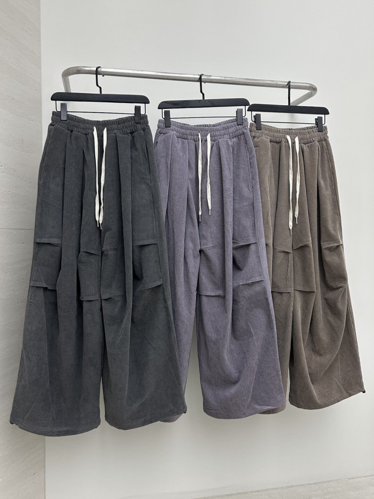 淨色可束腳鬆身燈心絨褲 Hestory-119P