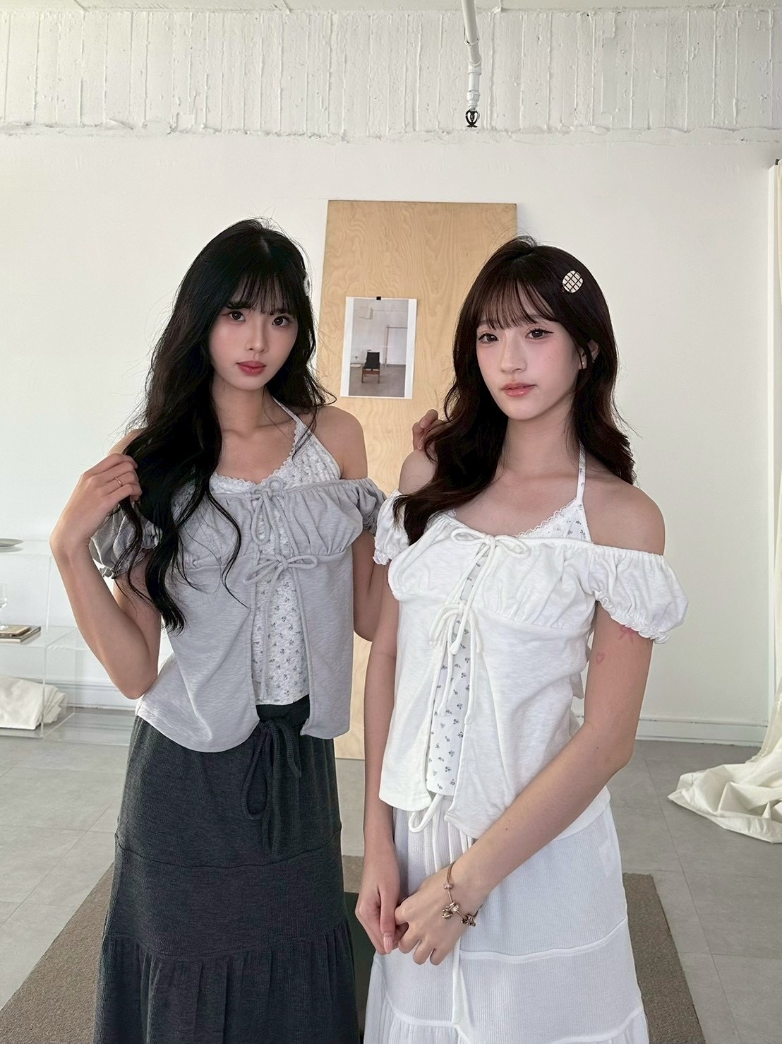 溫柔甜感法式小花綁繩上衣