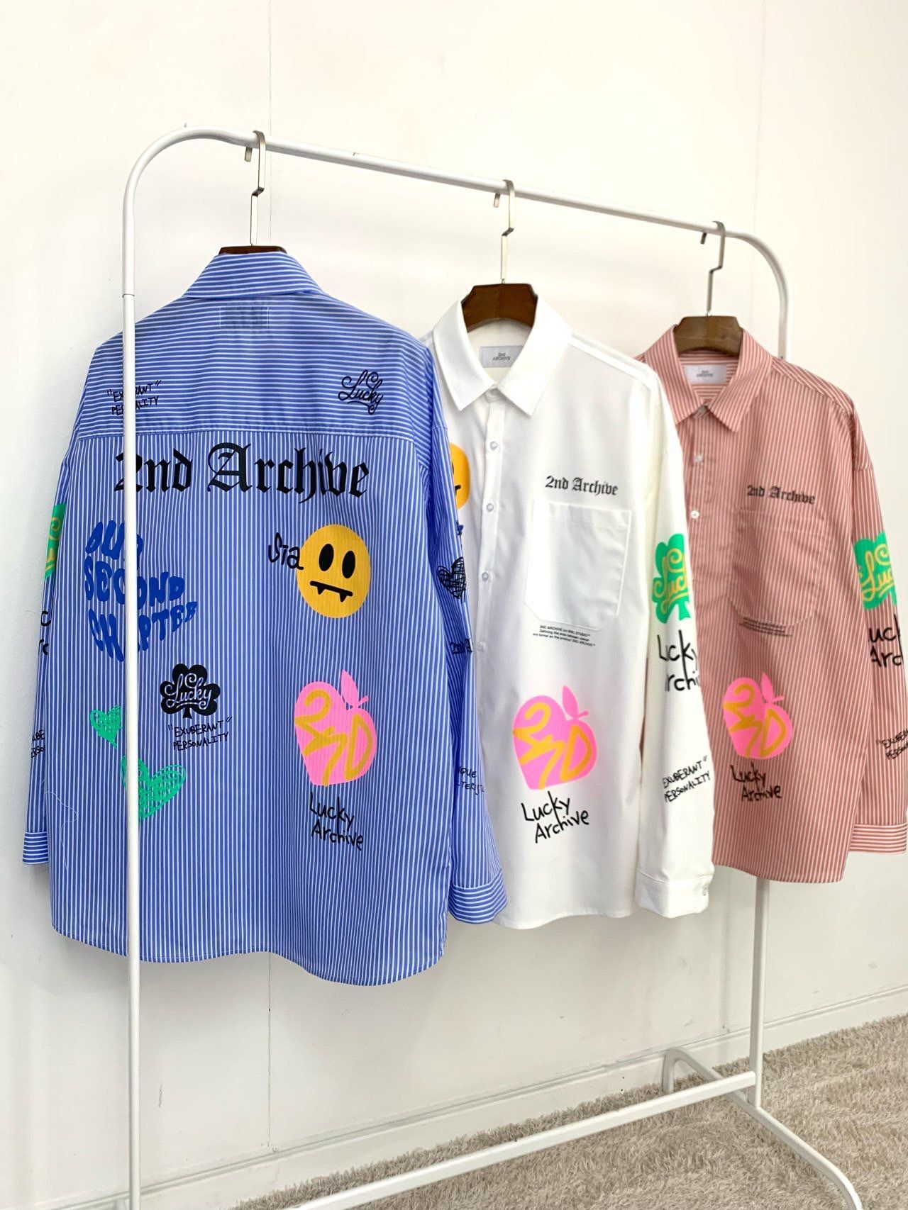 英文字圖案長袖恤衫 2nd-319S