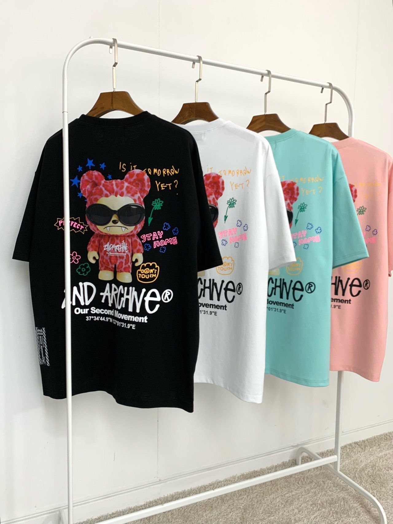 熊仔圖案英文字短袖Tee 2nd-322T