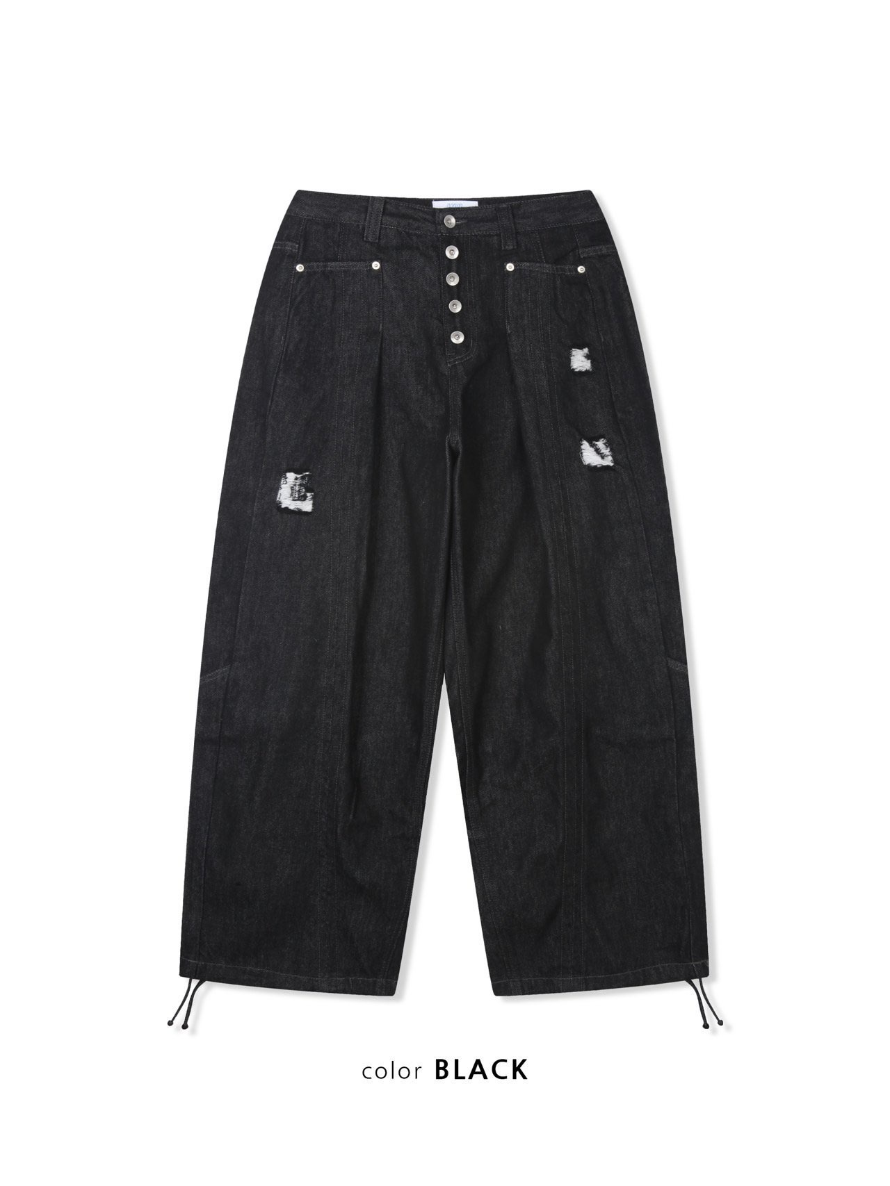 K33  排扣後破造型牛仔褲