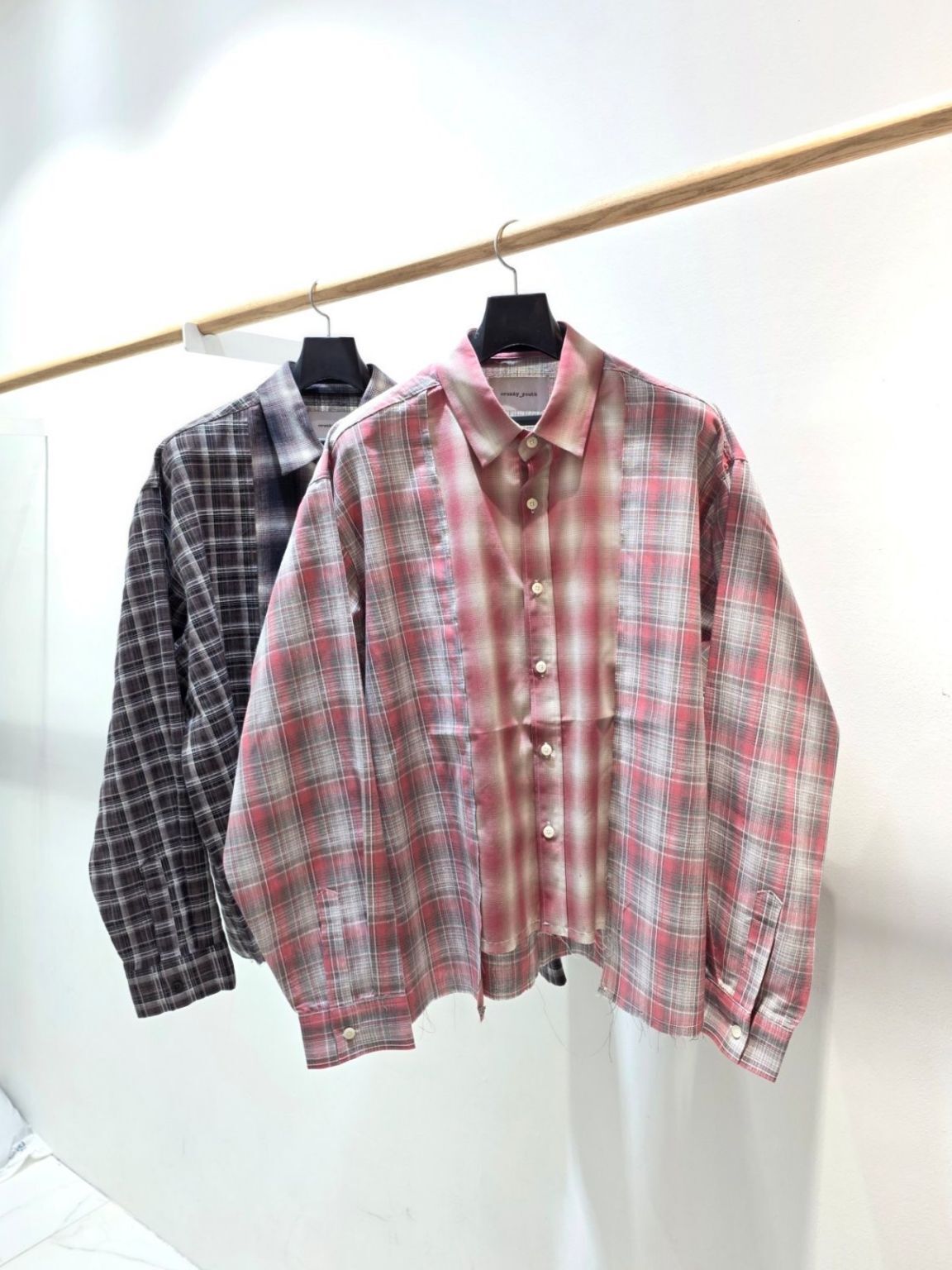 格仔長袖恤衫 C_y-144S