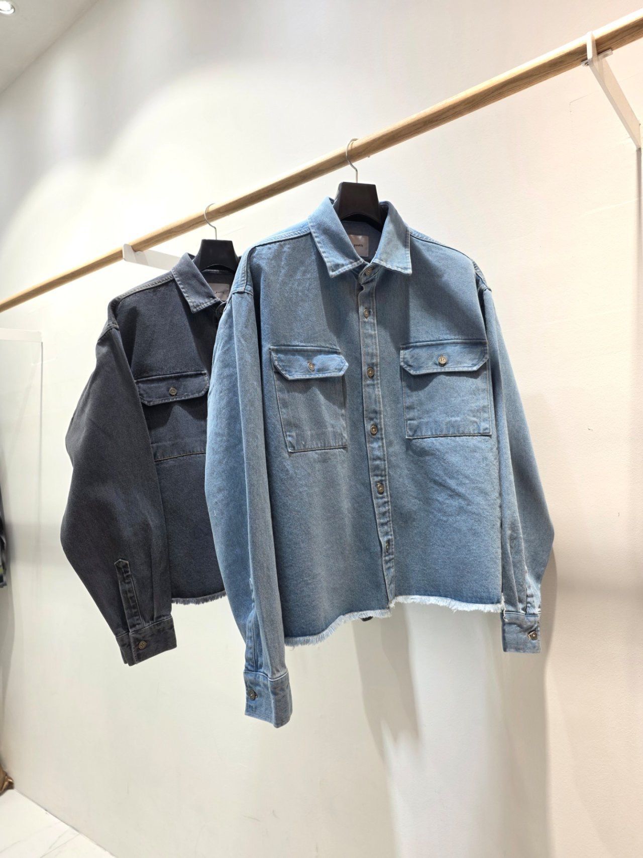 洗水牛仔長袖恤衫 C_y-147S