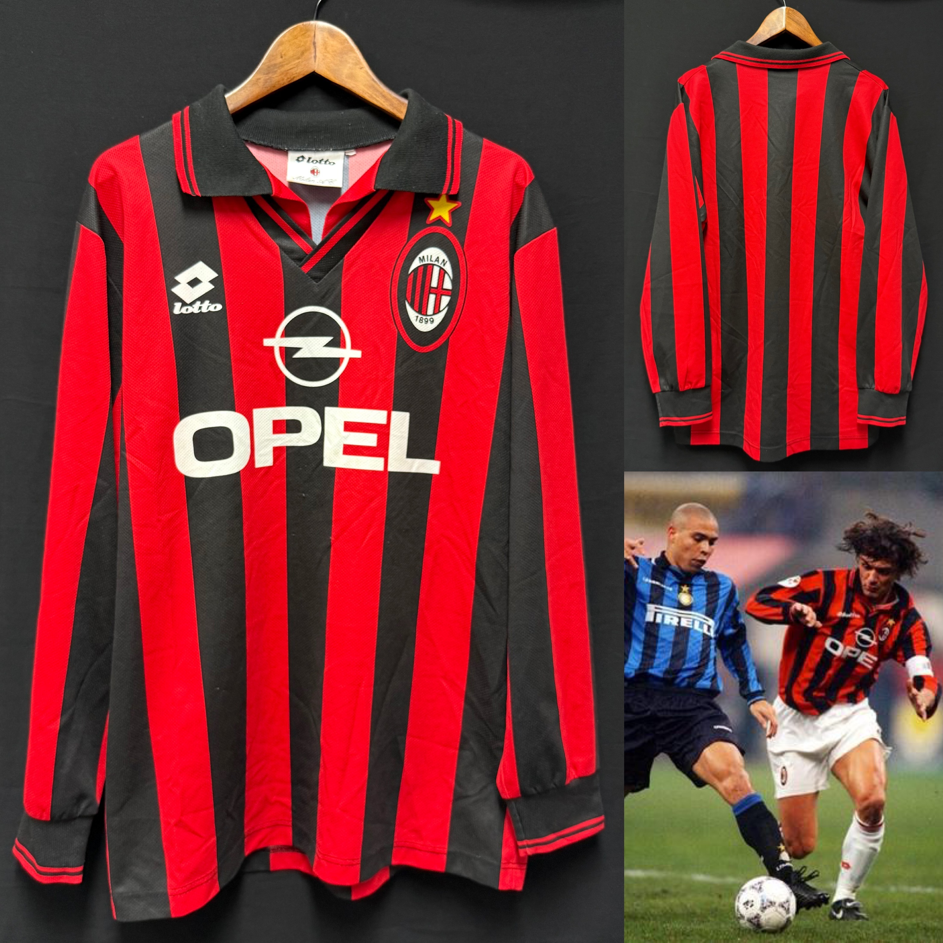 AC Milan 1997-1998 Lotto L/S Home Shirt