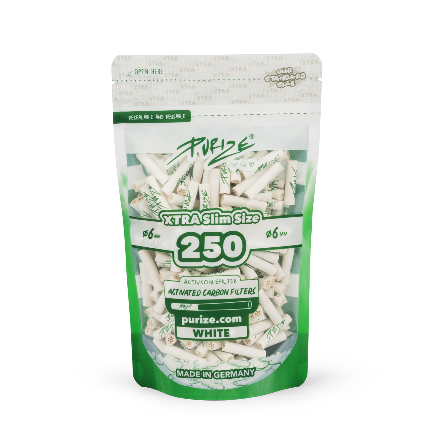 [250粒]XTRA SLIM 活性碳濾芯 PURIZE