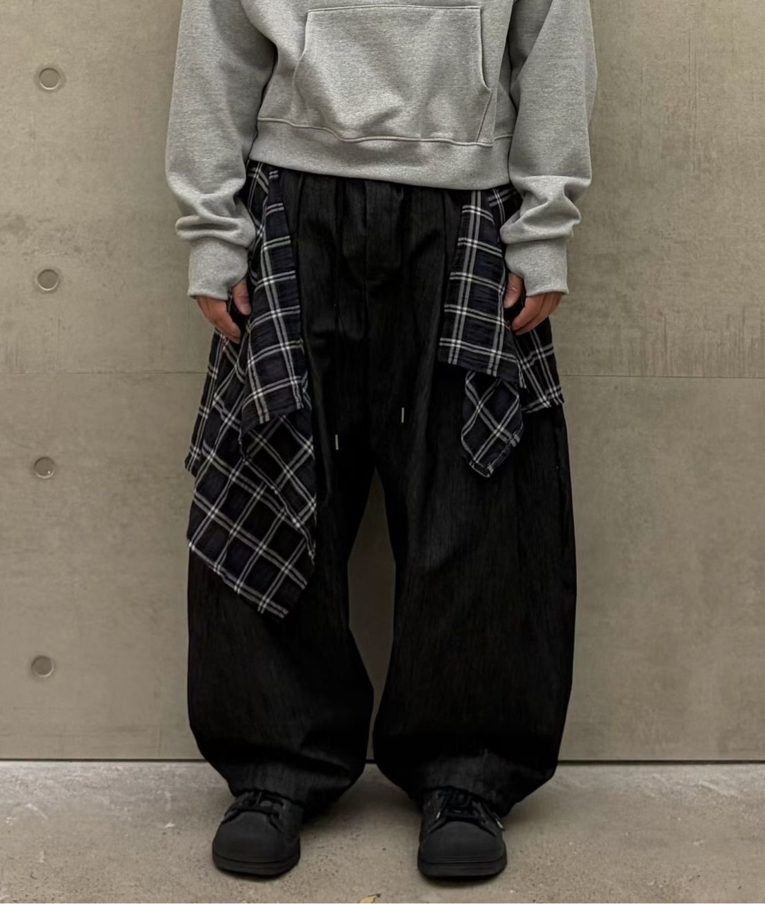 拼格仔布鬆身褲 PULSE-202P