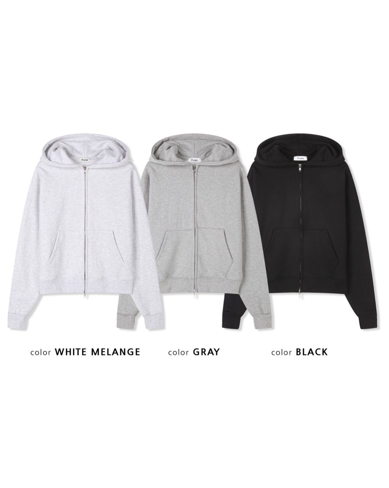 淨色連帽拉鍊外套 PULSE-205JK
