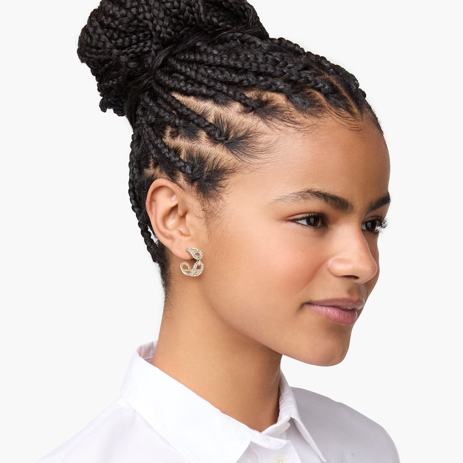 OBS312 J.Crew Crystal Chain Hoop 耳環