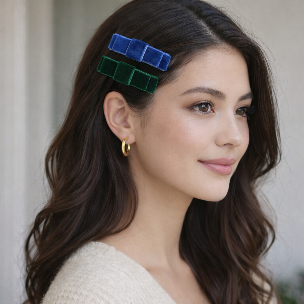 OBS314 J.Crew 女神絲絨蝴蝶結夾 2件裝