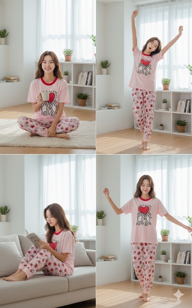 【預購】Keith Haring H020356 大童三件式睡衣套裝