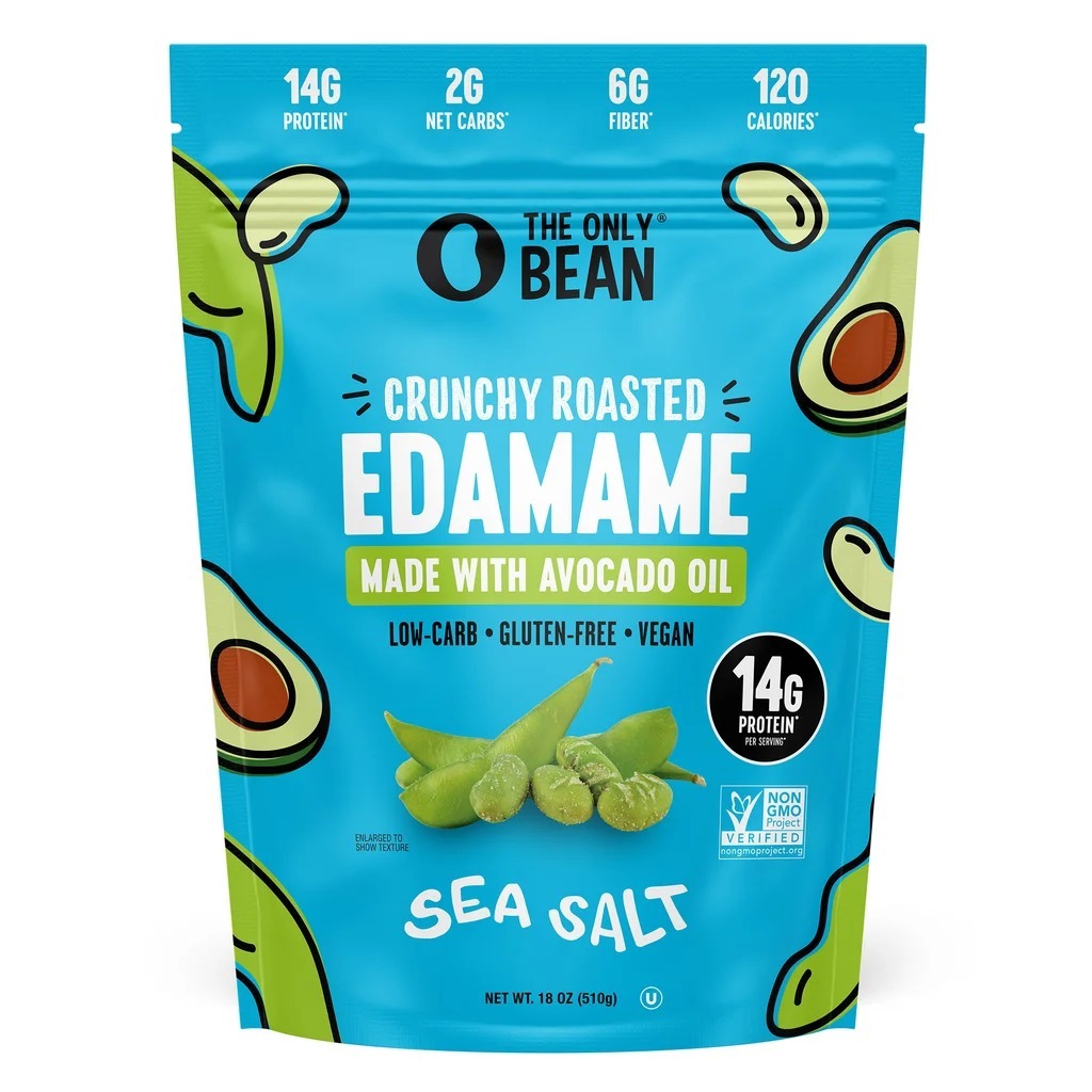 OBS317 The Only Bean Crunchy Roasted Edamame, Sea Salt, 18 oz EXP:2026/12/08