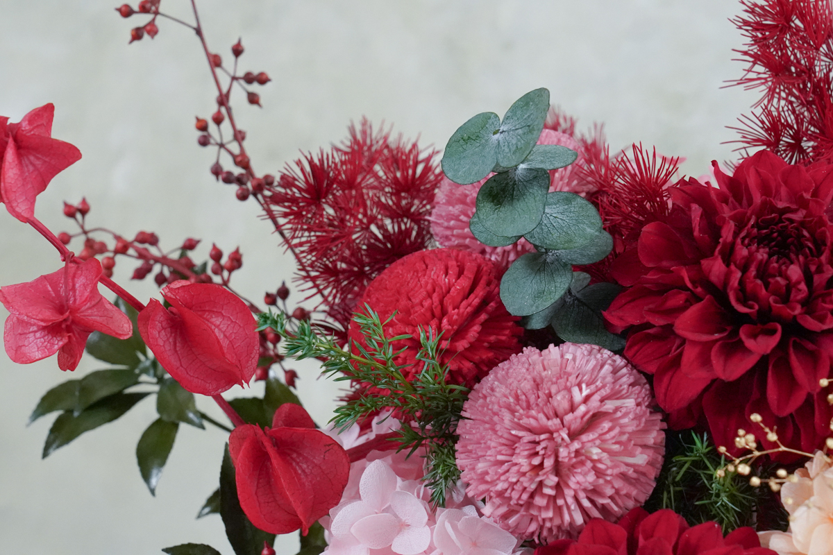 春節盆花，新年盆花,永生花新年盆花,特寫1