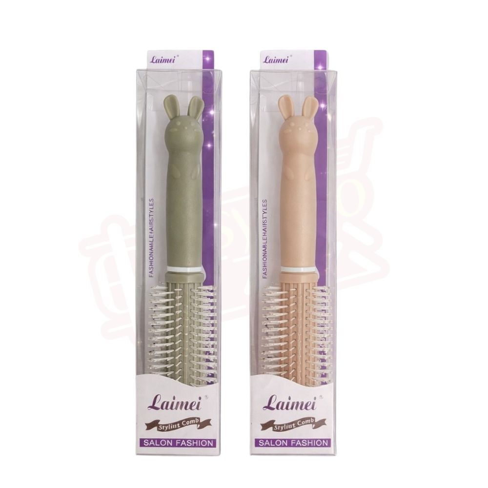 萌寵兔造型卷髮梳｜圓梳捲髮梳造型梳蓬鬆捲髮不打結按摩頭皮可愛造型梳居家美髮【輕鬆購五金百貨】