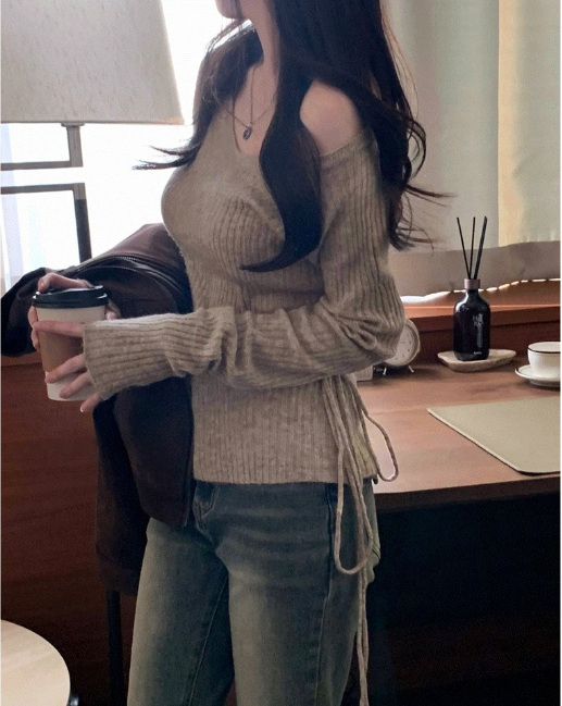 春季預訂｜露肩吊帶高爾夫針織衫