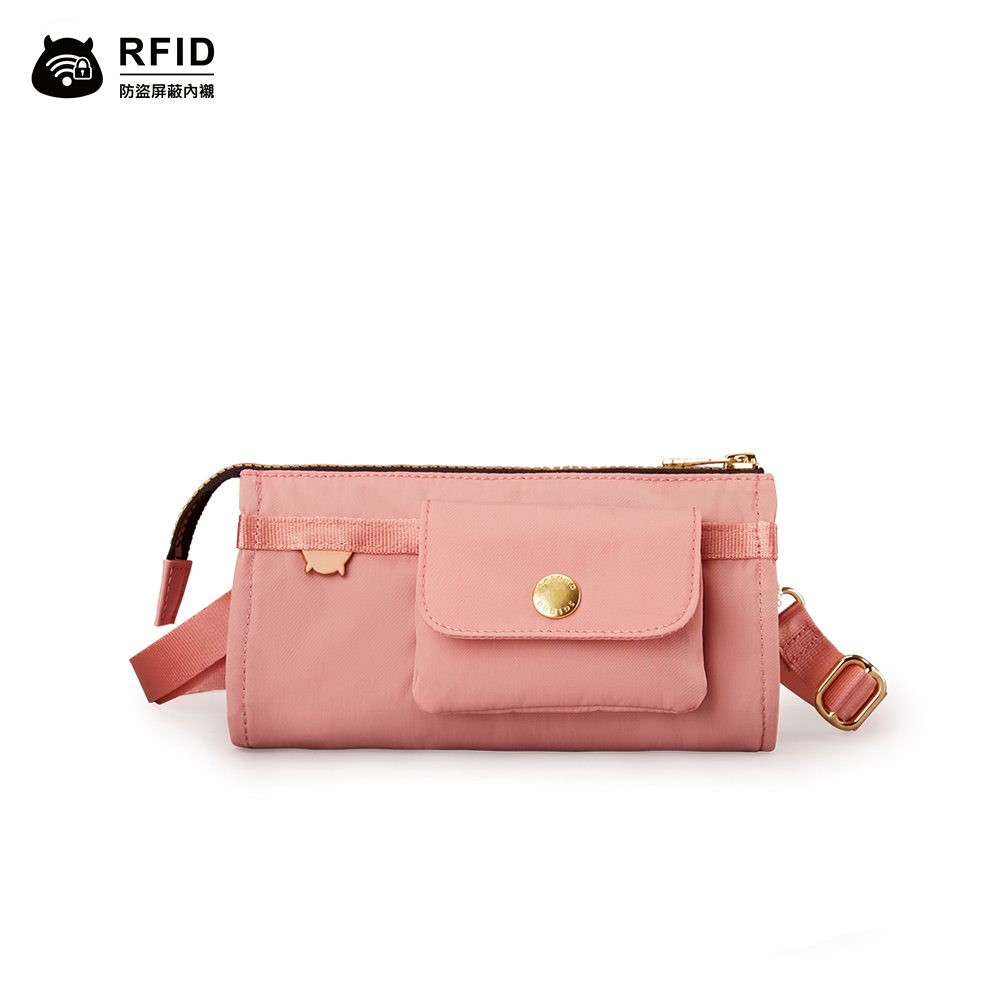 Soldier 長夾斜背包-霧櫻粉