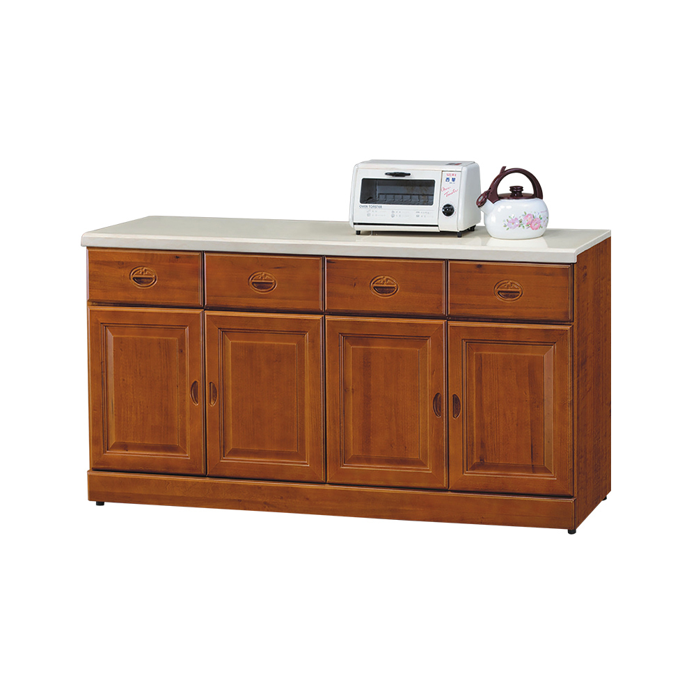 柏蒂家居-艾莉雅5.3尺四門四抽石面餐櫃