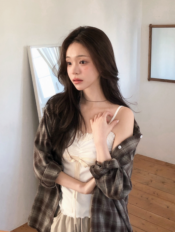 春季預訂｜蕾絲緞帶褶背心