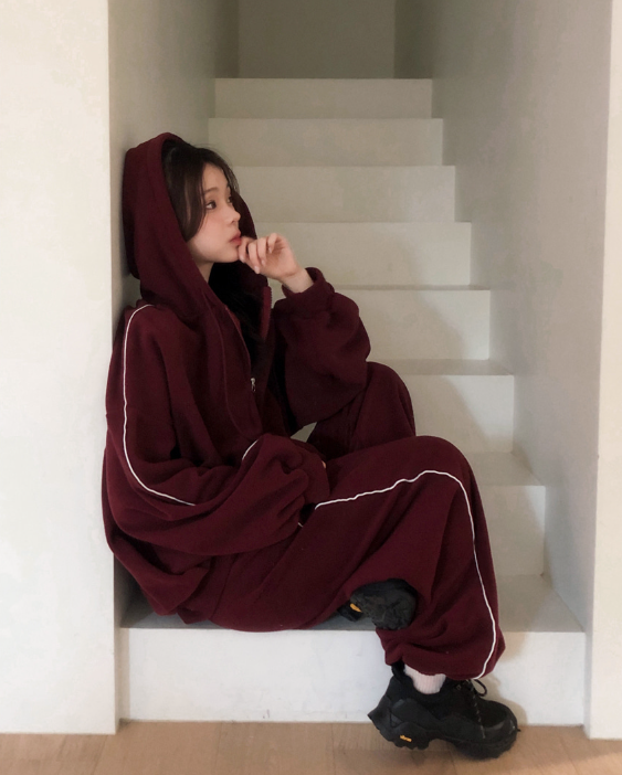 春季預訂｜Line 雙向HOODIE ZIPUP + 運動褲抓絨SET