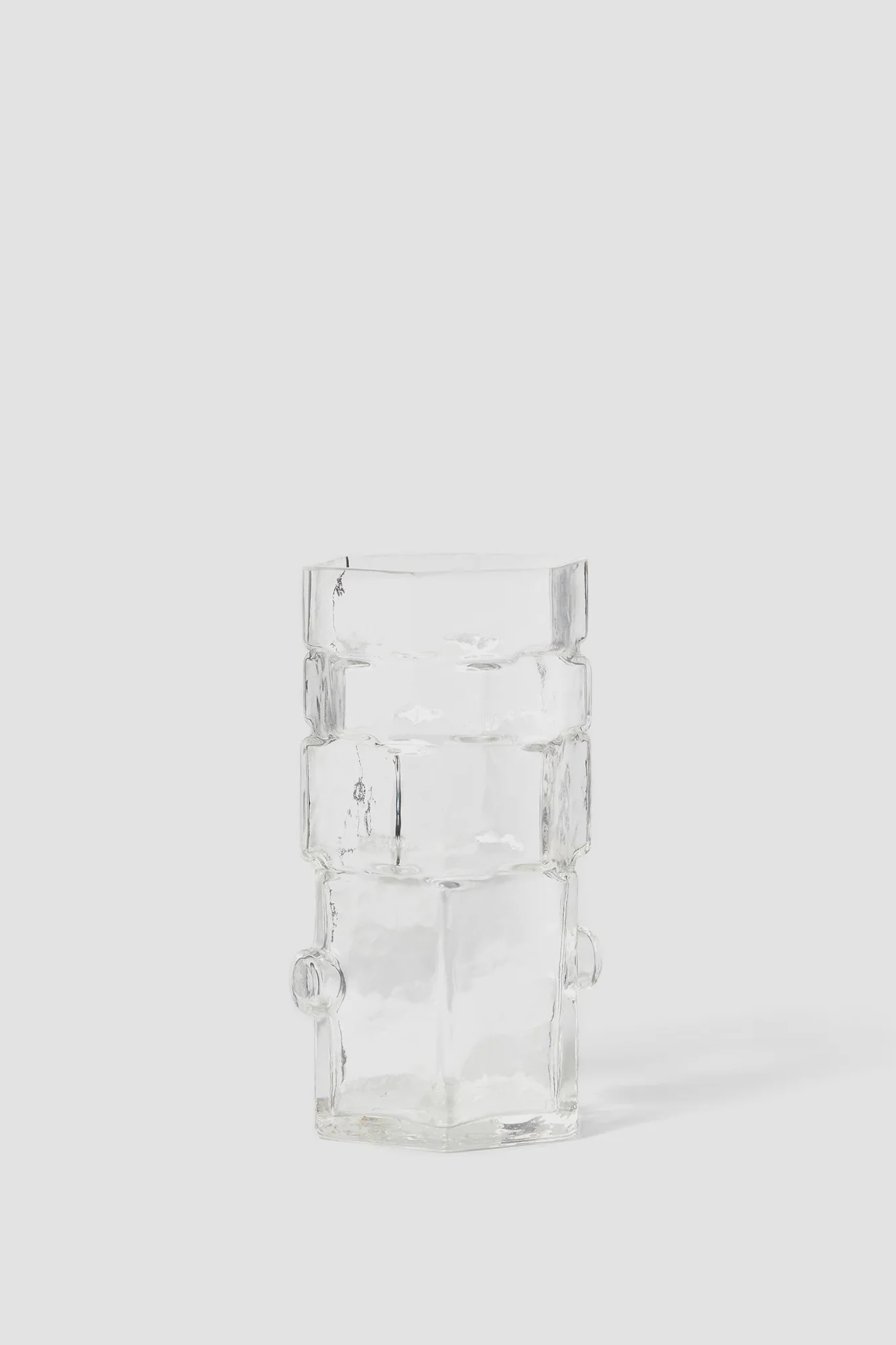 Areaware BZIPPY-六角花瓶，清澈的透明色，保留玻璃本身的細膩紋路