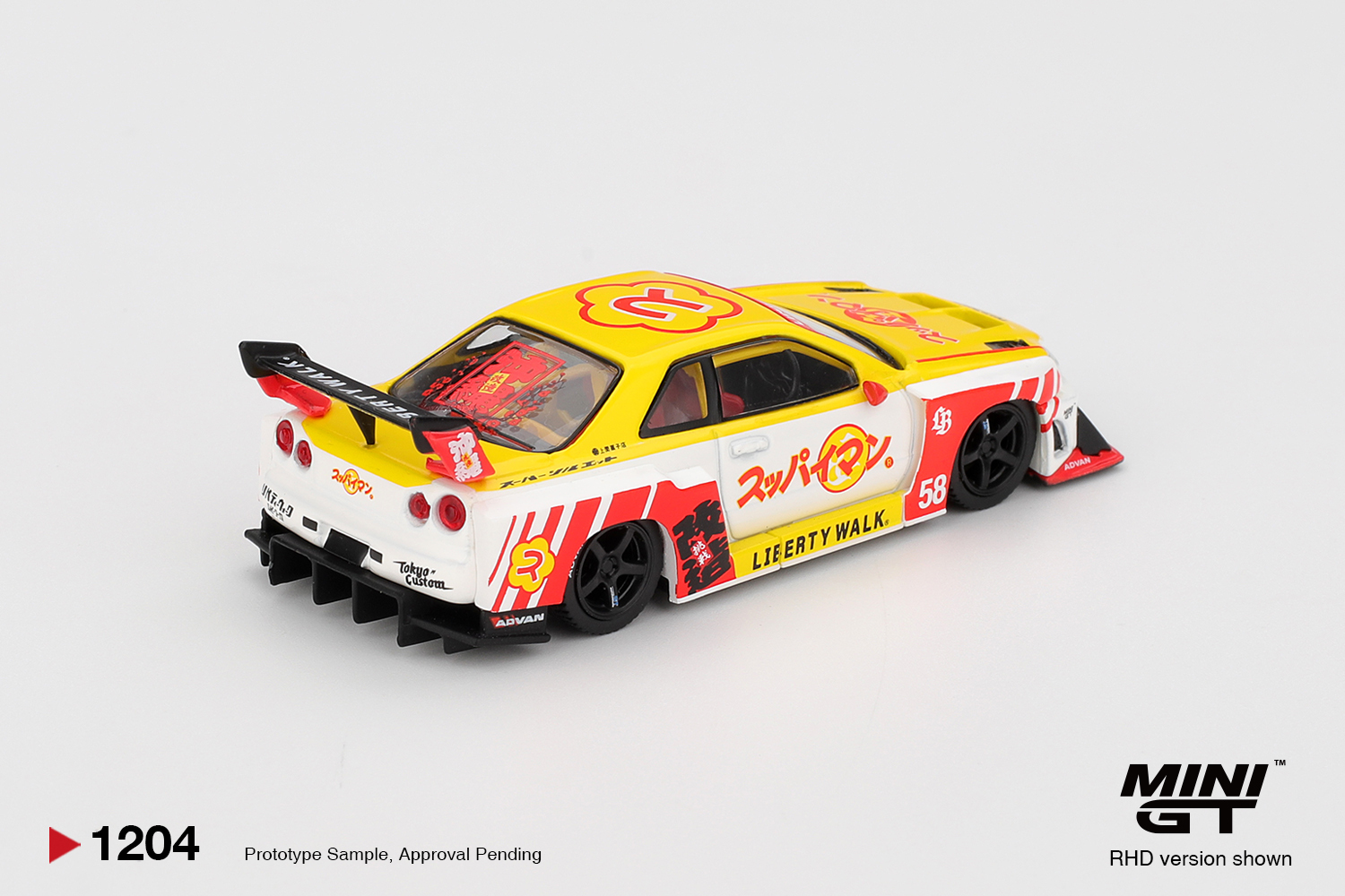 [預訂] MINI GT Nissan LB-ER34 Super Silhouette SKYLINE Suppaiman Okinawa 吸塑包裝