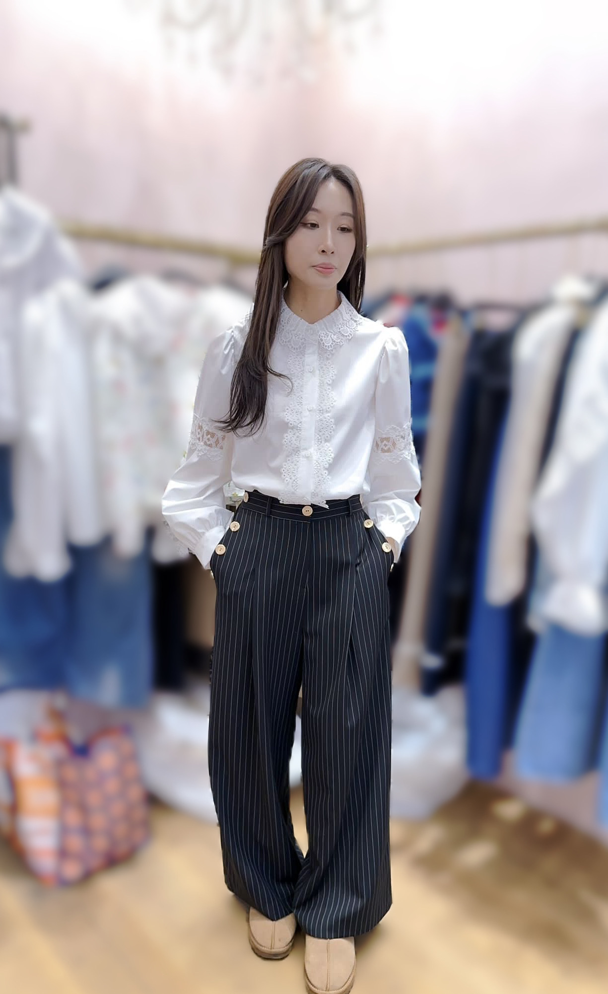 OT119  條子褲 腰 26-35HIP 43長 41$499 (一口價)