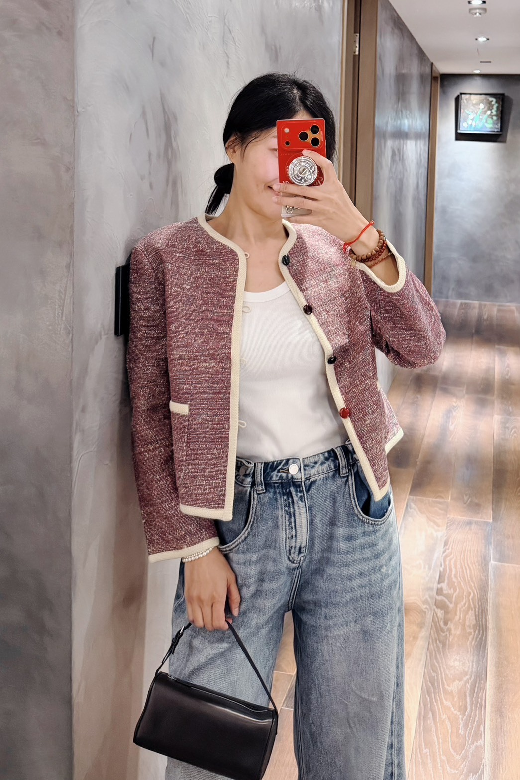 MW 幻彩扣雲彩質感紫紅薄外套