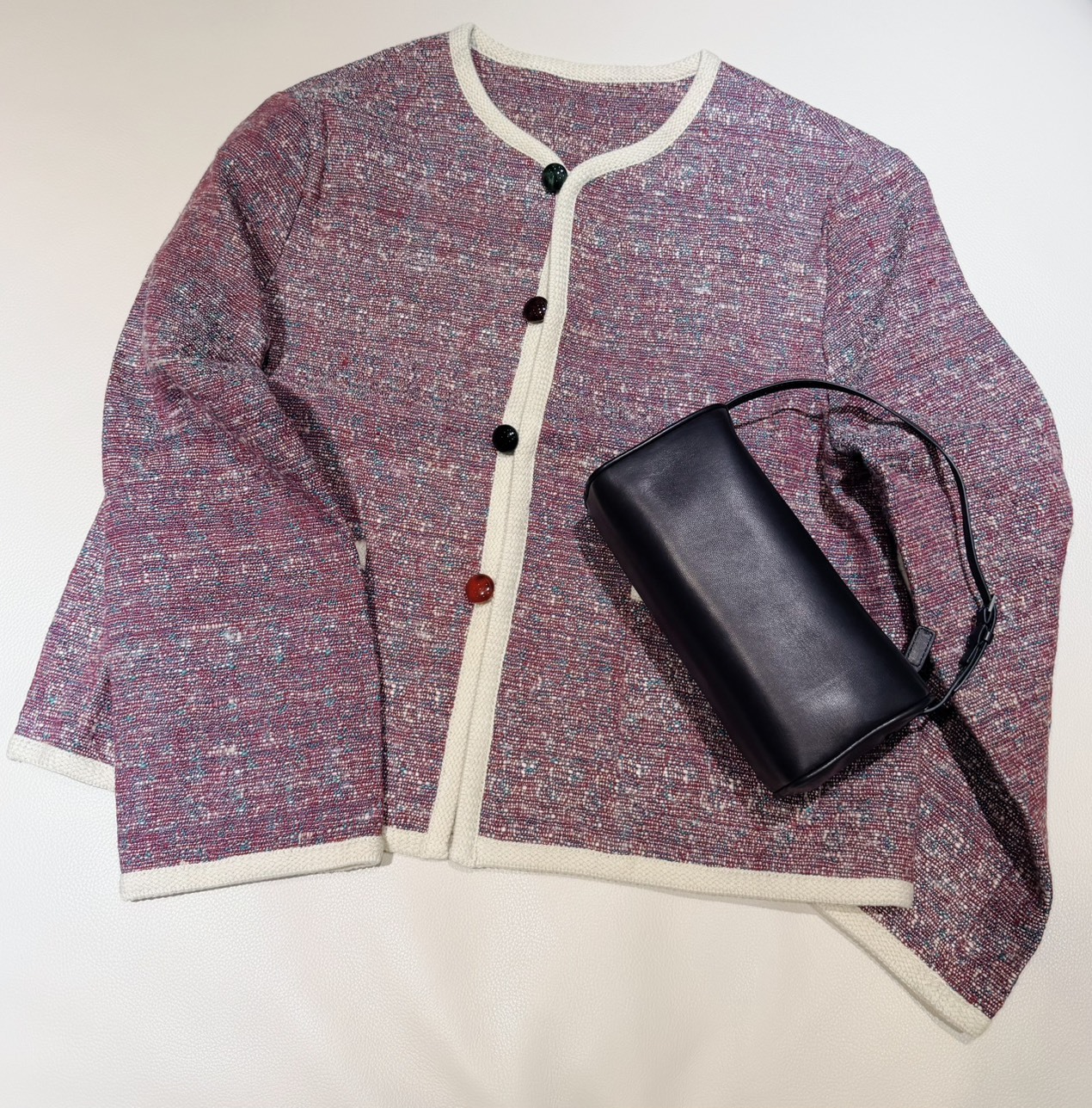 MW 幻彩扣雲彩質感紫紅薄外套