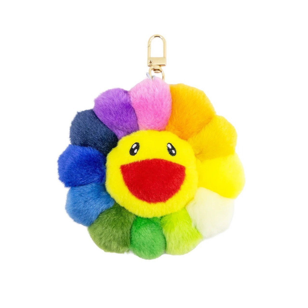 -(C01)-TAKASHI MURAKAMI FLOWER 村上隆 小花吊飾扣環 13CM 咪咪眼 全黑/彩花/黑灰白