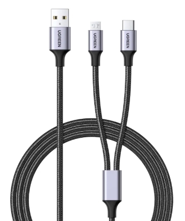 Ugreen  二合一 USB-C 100W 充電線 - 1.5米_US561-35087