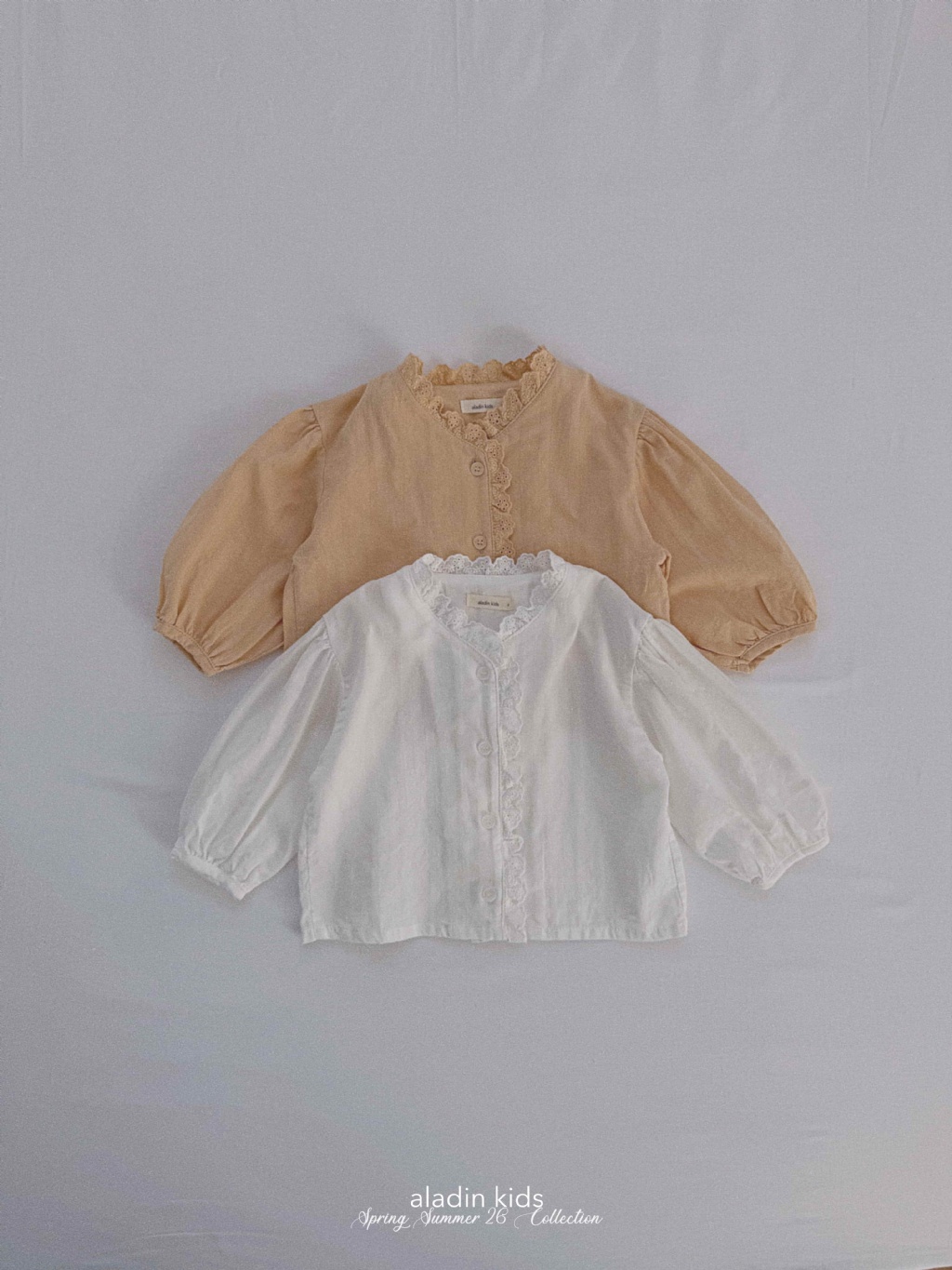 正韓春Aladin 兩色法式浪漫雕花上衣