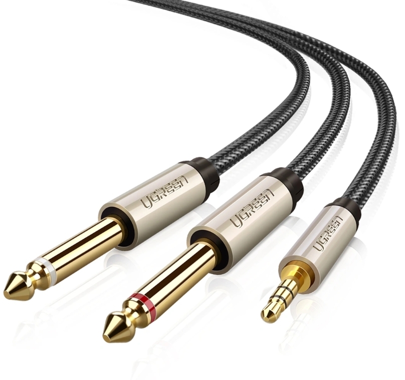 Ugreen 3.5mm轉雙6.35mm一分二音频轉接線- 2米_AV126-10615