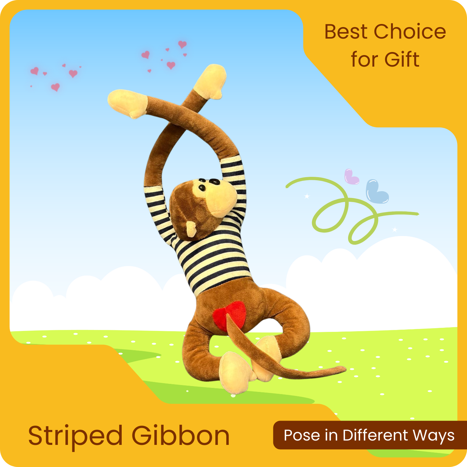 黑白間條長臂猿猴