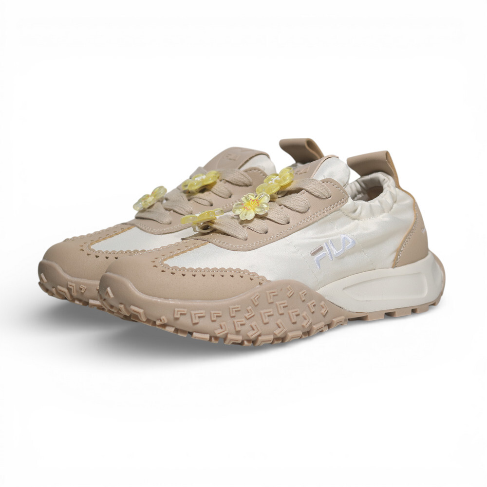 FILA 休閒鞋 PRIMAVERA 卡其米白 小花 復古 芭蕾鞋 女 5C344A771