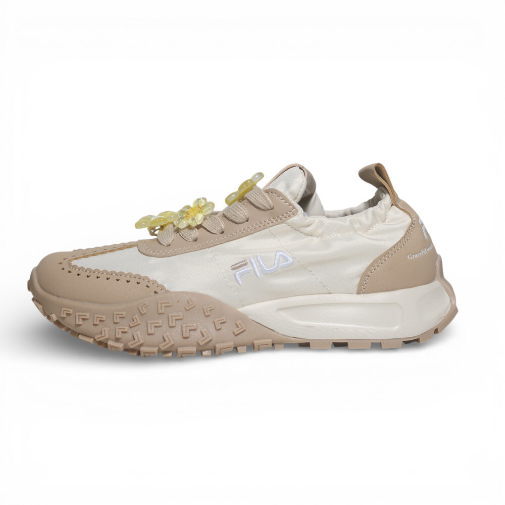 FILA 休閒鞋 PRIMAVERA 卡其米白 小花 復古 芭蕾鞋 女 5C344A771