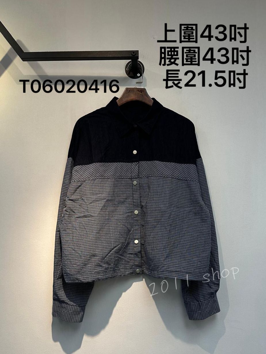 出口日本半格仔啪鈕恤衫 上圍43吋 腰圍43吋 長21.5吋 T06020416
